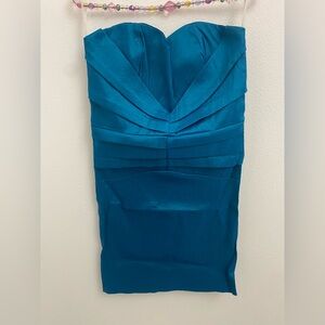 dress teal strapless vintage, 90’s, large